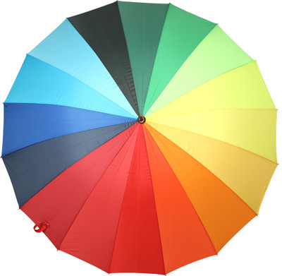 

HOU-DY 16 Colors Of Joy Pongee Golf Rubber handle Umbrella(Multicolor)