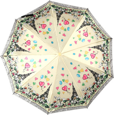 

HOU-DY 3 Fold Auto Open Satin Women Elegant Umbrella(Multicolor)