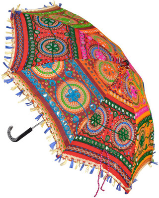 

Lal Haveli Home Decoration Cotton Small Umbrella(Multicolor)