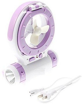 

Wonder World ® Rechargeable Lamp Light & Mini Fan Fast & Bright-Type-906 Led Light, USB Fan(Purple)