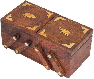 

Khan Handicrafts k179 jewellery, Makeup, Multi purpose Vanity Box(Brown)