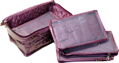 

Annapurna sales 5 Case Designer Satin Multi Necklesh n Jewellery box Makeup and Jewellery Vanity Box(Purple)