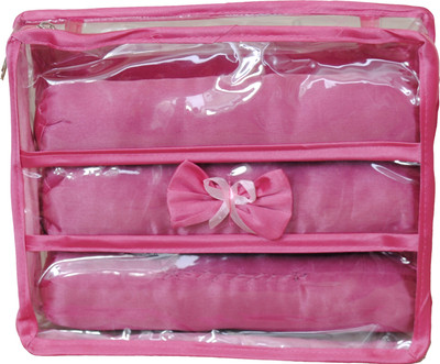 Annapurna sales Designer Transparent Treeple Roll Churi/Bangles Case Makeup and Jewellery Vanity Box(Pink) available at flipkart for Rs.222