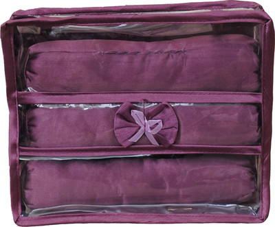 Annapurna sales Designer Transparent Treeple Roll Churi/Bangles Case Makeup and Jewellery Vanity Box(Purple) available at flipkart for Rs.222