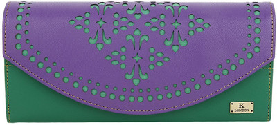 

K London Girls Green Artificial Leather Wallet(6 Card Slots)