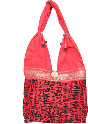 

ZAISHA ZAISHA RED ETHNIC COTTON HANDBAG Shoulder Bag(Pink, 12 inch)
