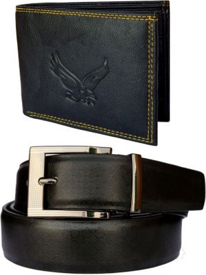 

DFashion Men Black Artificial Leather Belt, Black-01