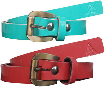 

Sondagar Arts Women Casual, Party, Formal, Evening Green, Pink Artificial Leather Belt, Multi