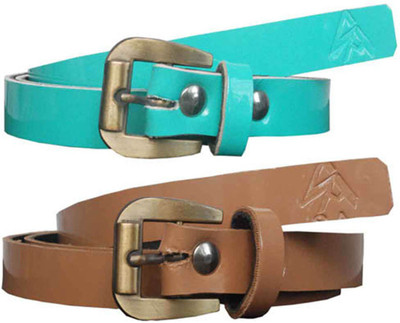 

Sondagar Arts Women Casual, Party, Formal, Evening Brown, Green Artificial Leather Belt, Multi