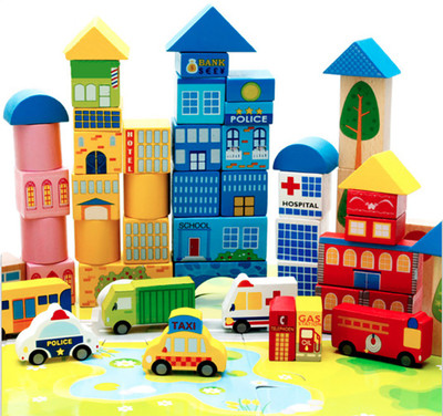 

Xunda 62 Pcs Wooden municipal Transportation Kit(Multicolor)