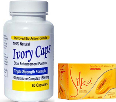 

ivory Ivory Caps Skin whitening capsules and Silka Papaya Soap- 135grams(1500 g)