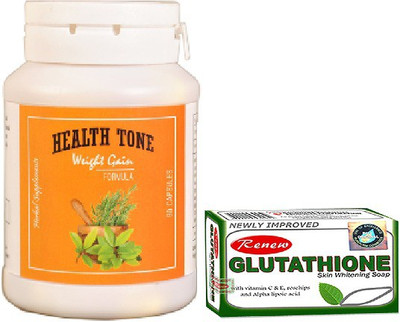 

HT Health tone regular Weight Gain Capsules and Renew Glutathione - Skin Whitening Soap(500 g)