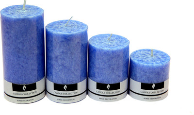 

Snoby Snoby Sea Breeze Marble Pillar Candle Set Candle(Blue, Pack of 4)