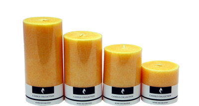 Snoby Snoby Jasmin Marble Pillar Candle Set Candle(Orange, Pack of 4)