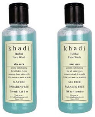 Khadi Natural Aloevera with Scrub Herbal Sls & Paraben Free Face Wash(420 ml)