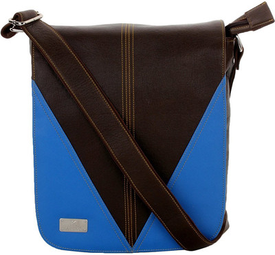 K London Messenger Bag(Brown, Blue), Blue;brown