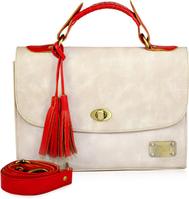 

Jajv Satchel(Red, Beige), Beige;red
