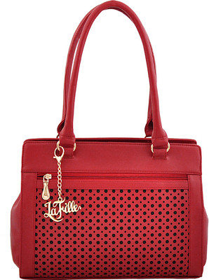 

LaFille Hand-held Bag(Red, Black), Black;red