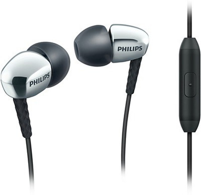 

Philips SHE3905SL/00 Wired Headset with Mic(Black and Silver, In the Ear)
