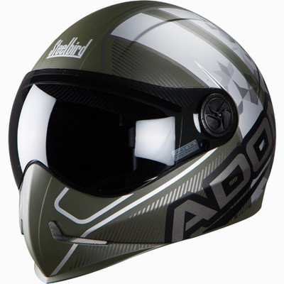 

Steelbird Adonis Majestic Motorbike Helmet(Matt Battle Green // Grey