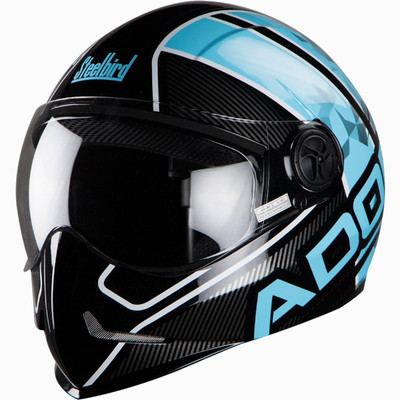 

Steelbird Adonis majestic Motorbike Helmet(Black // Sky Blue