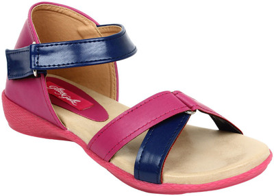 

Glitzy Galz Girls Buckle Strappy Sandals(Pink