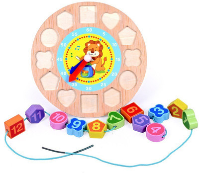 

Emob Colorful Cartoon Digital Clock Bead Wear Line Learning Game(Multicolor)