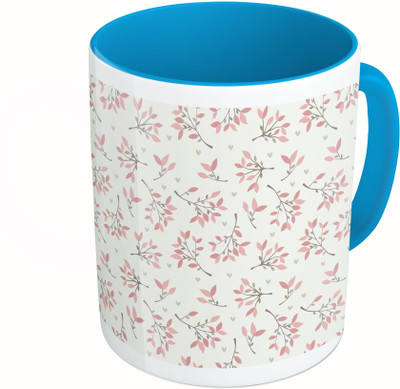 

MiiCreations Printed Two Tone Blue And White Floral Pattern Ceramic Mug(325 ml)