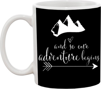 Ashvah Adventure 577 Ceramic Mug(350 ml), Multicolor