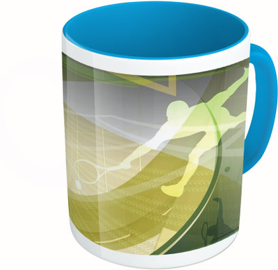 

MiiCreations Printed Two Tone Blue And White Tennis Vector Ceramic Mug(325 ml)