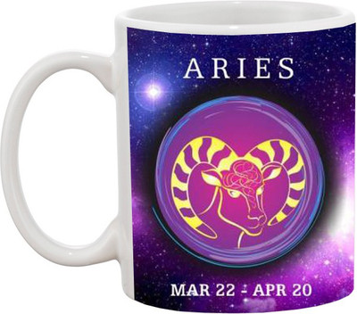 

Ashvah Aries Zodiac Sign 606 Ceramic Mug(350 ml), Multicolor