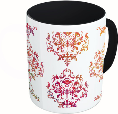 

MiiCreations Printed Two Tone Black And White Colorful Pattern Ceramic Mug(325 ml)