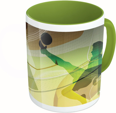 

MiiCreations Printed Two Tone Green And White Football Vector Ceramic Mug(325 ml)