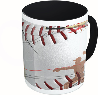 

MiiCreations Printed Two Tone Black And White Baseball Vector Ceramic Mug(325 ml)