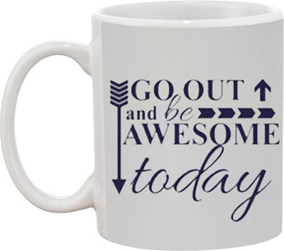 

Ashvah Go Out 576 Ceramic Mug(350 ml), Multicolor