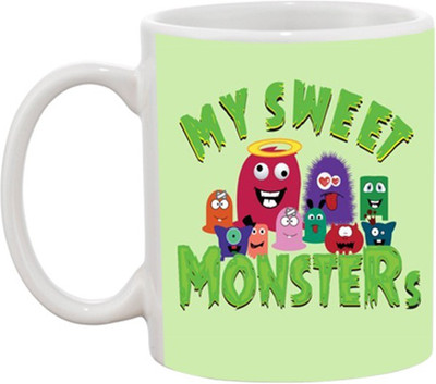 

Ashvah My Sweet Monsters 748 Ceramic Mug(350 ml), Multicolor