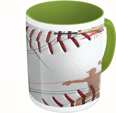 

MiiCreations Printed Two Tone Green And White Baseball Vector Ceramic Mug(325 ml)