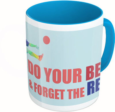 

MiiCreations Printed Two Tone Blue And White Do Your Best & Forget The Best Ceramic Mug(325 ml)