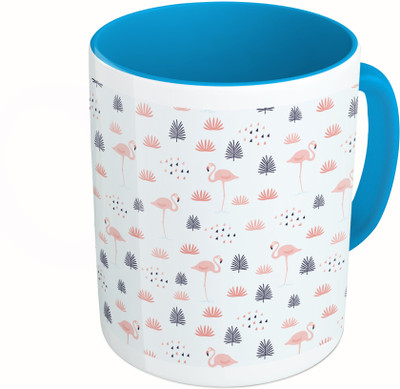 

MiiCreations Printed Two Tone Blue And White Swan Pattern Ceramic Mug(325 ml)