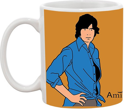 

Ashvah Amitabh Bachan 754 Ceramic Mug(350 ml), Multicolor