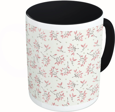 

MiiCreations Printed Two Tone Black And White Floral Pattern Ceramic Mug(325 ml)