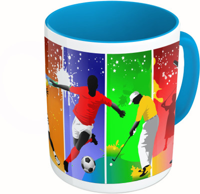 

MiiCreations Printed Two Tone Blue And White Sports Players Vector Ceramic Mug(325 ml)