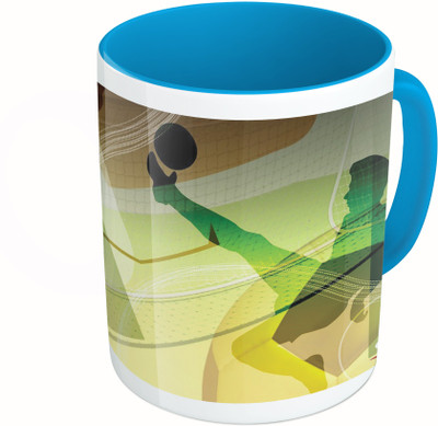 

MiiCreations Printed Two Tone Blue And White Football Vector Ceramic Mug(325 ml)