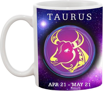 

Ashvah Taurus Zodiac Sign 692 Ceramic Mug(350 ml), Multicolor