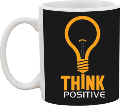 

Ashvah I Think Positive 578 Ceramic Mug(350 ml), Multicolor
