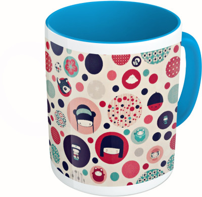 

MiiCreations Printed Two Tone Blue And White Winter Pattern Ceramic Mug(325 ml)