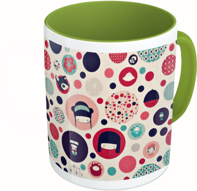 

MiiCreations Printed Two Tone Green And White Winter Pattern Ceramic Mug(325 ml)