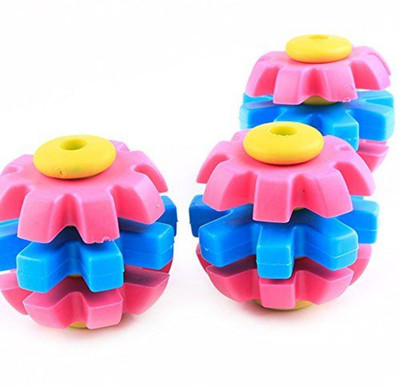 

SRI High Quality Rubber Three Color Rubber Gear Ball Non-Toxic Puppy Fetch Toy Rubber Ball For Dog