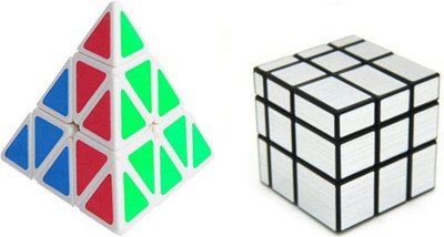 

Speoma Silver Mirror and Pyraminx Pyramid Shaped Cube Combo ( 2 Pieces)(2 Pieces)
