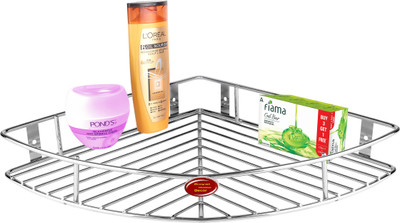 

Royal Home Decor Single Corner 8 Inches Stainless Steel Wall Shelf(Number of Shelves - 1)